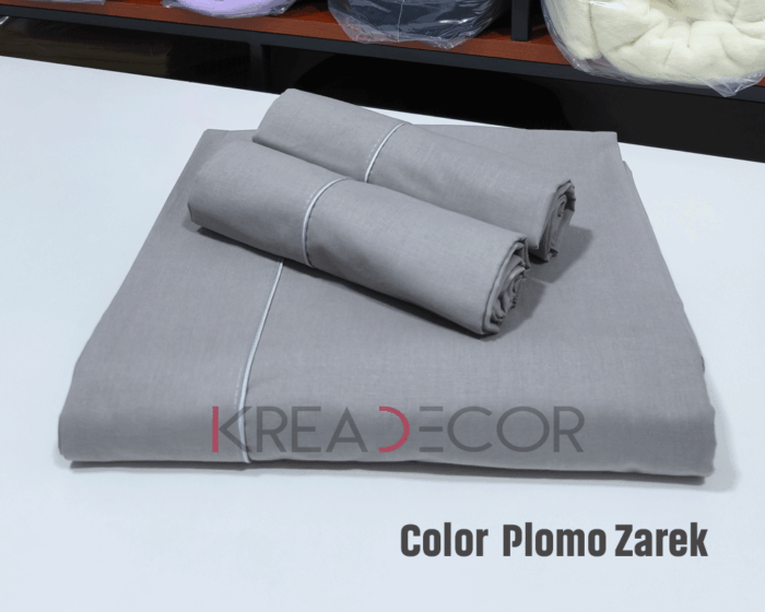 Sabanas color plomo zareck de Algodón de 200 hilos - Imagen 2