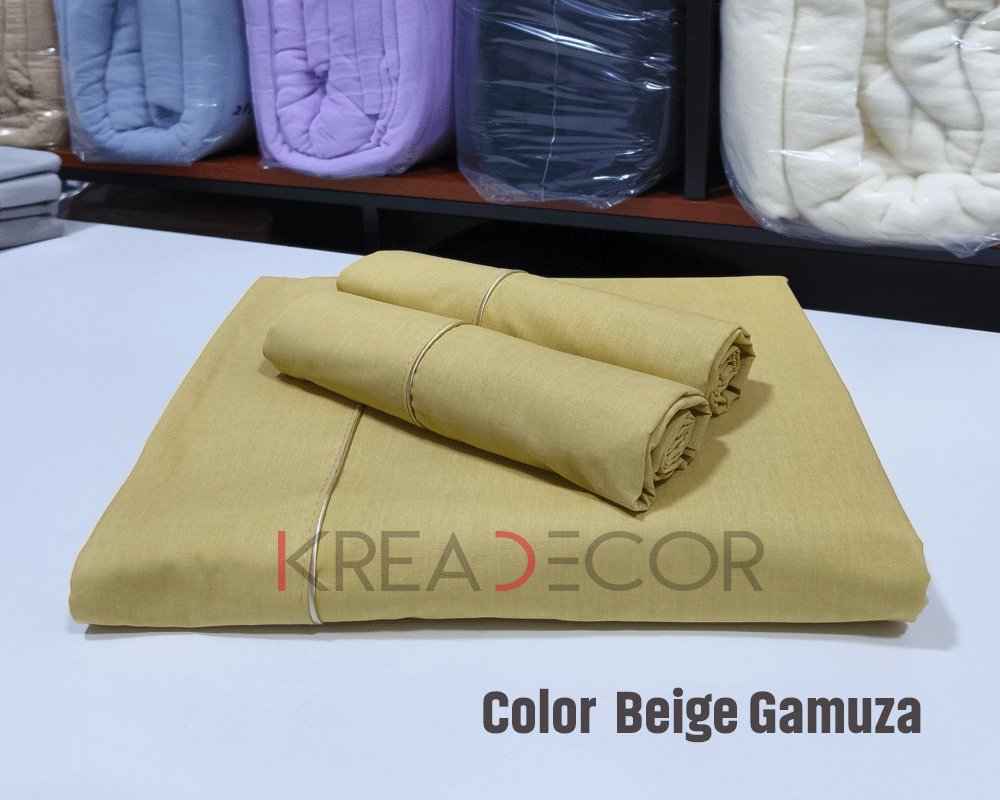 beige-gamuza Sabanas color beige gamuza de Algodón de 200 hilos - Imagen 1