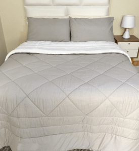 Edredones con reverso carnerito color gris