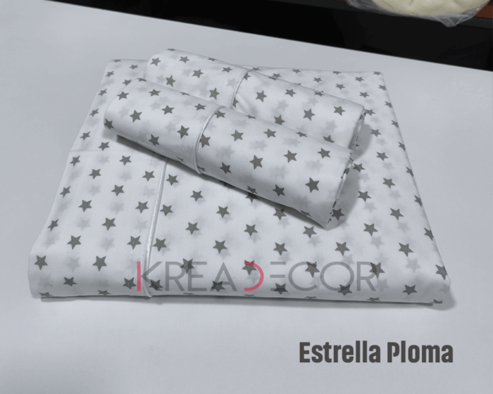 Sabana de algodon de 200 hilos diseño estrella ploma - Imagen 2