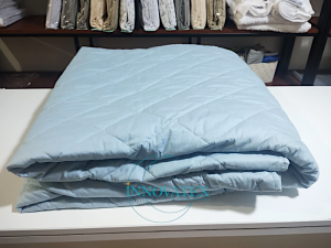 Cubrecamas de algodon tela con tela color stone blue