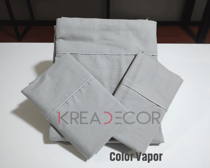 Juego de Sabanas color vapor de Algodón de 200 hilos - Imagen 2