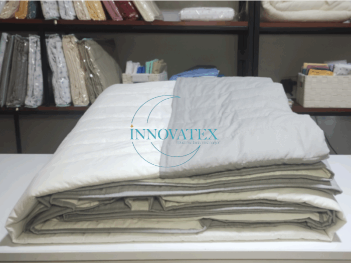 Cubrecama reversible color vapor y verona costura horizontal - Imagen 4