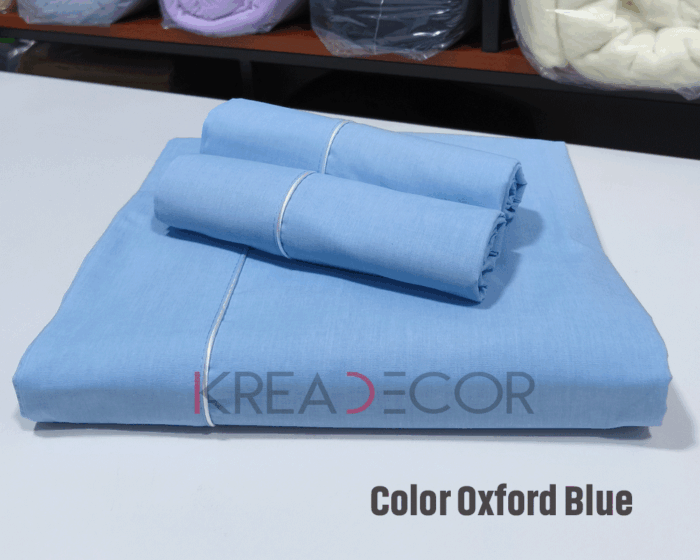 Juego de Sabana color Oxford Blue de Algodón de 200 hilos - Imagen 2