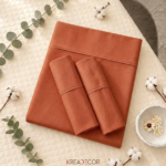 Sabanas color ladrillo o rust de Algodón de 200 hilos