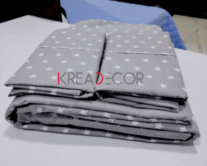 Sabanas color plomo con estrella blanca