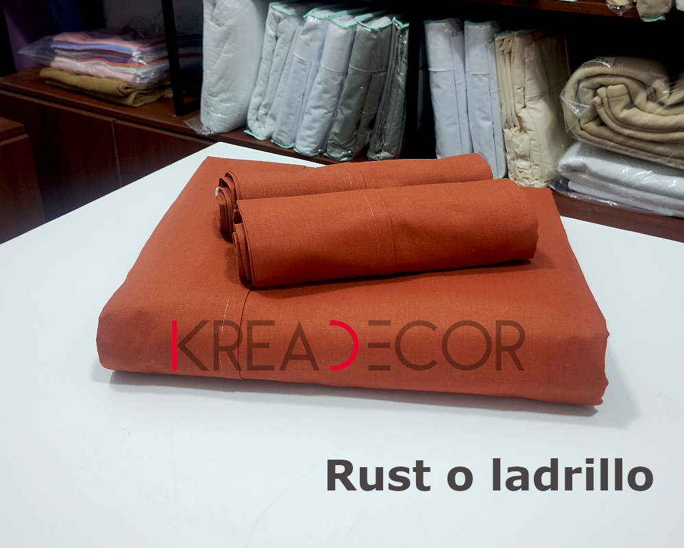 sabana rust Sabanas color ladrillo o rust de Algodón de 200 hilos - Imagen 1