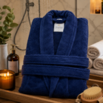 Salida de Baño waffle color azul acero de 650 gramos